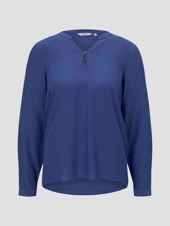 Basic Bluse mit Knopfdetails - Frauen - deep ultramarine blue Basic Bluse mit Knopfdetails - Frauen - deep ultramarine blue - 7 - TOM TAILOR