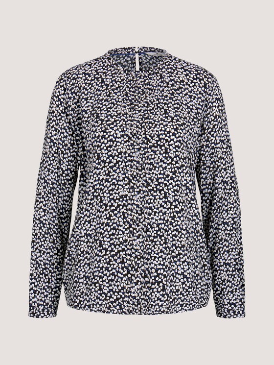 Gemusterte Bluse mit Faltendetails - Frauen - black tree design Gemusterte Bluse mit Faltendetails - Frauen - black tree design - 7 - TOM TAILOR