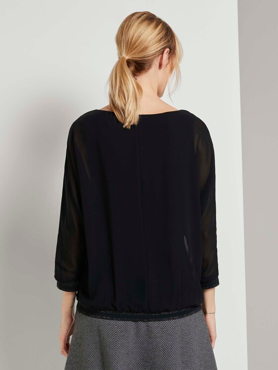 Chiffon Bluse mit Fledermausärmeln - Frauen - Deep Black Chiffon Bluse mit Fledermausärmeln - Frauen - Deep Black - 2 - TOM TAILOR