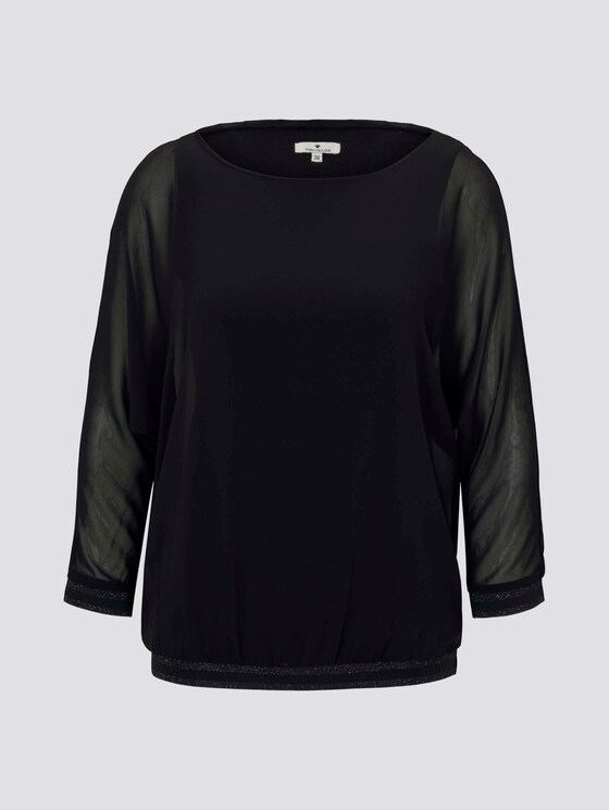 Chiffon Bluse mit Fledermausärmeln - Frauen - Deep Black Chiffon Bluse mit Fledermausärmeln - Frauen - Deep Black - 7 - TOM TAILOR