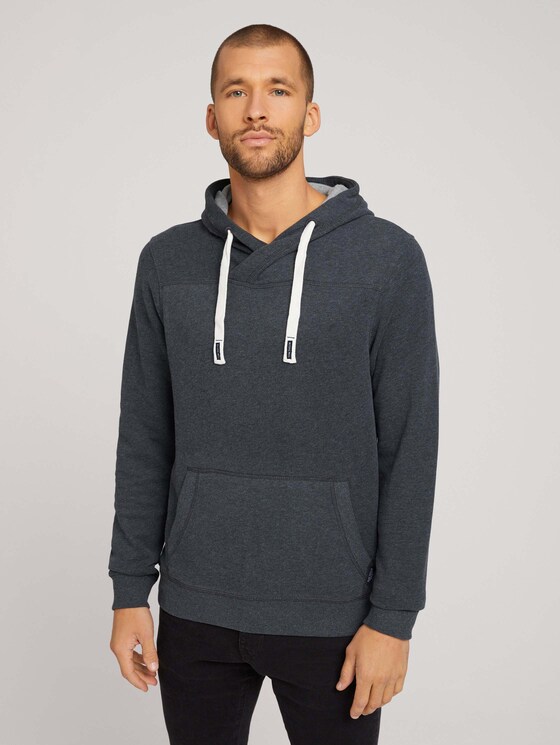 Hoodie mit Kapuzendetail - Männer - Dark Grey Melange Hoodie mit Kapuzendetail - Männer - Dark Grey Melange - 1 - TOM TAILOR