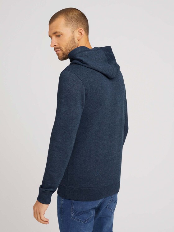 Hoodie mit Kapuzendetail - Männer - sky captain blue white melange Hoodie mit Kapuzendetail - Männer - sky captain blue white melange - 2 - TOM TAILOR