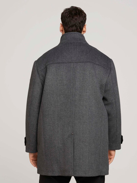 Mantel mit Steppjacken-Einsatz - Männer - Mid Grey Wool Jacket Structure Mantel mit Steppjacken-Einsatz - Männer - Mid Grey Wool Jacket Structure - 2 - Men Plus