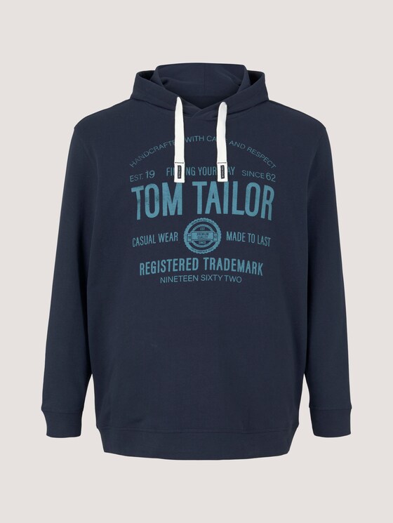 Hoodie mit Logo Print - Männer - Real Navy Blue Hoodie mit Logo Print - Männer - Real Navy Blue - 7 - Men Plus