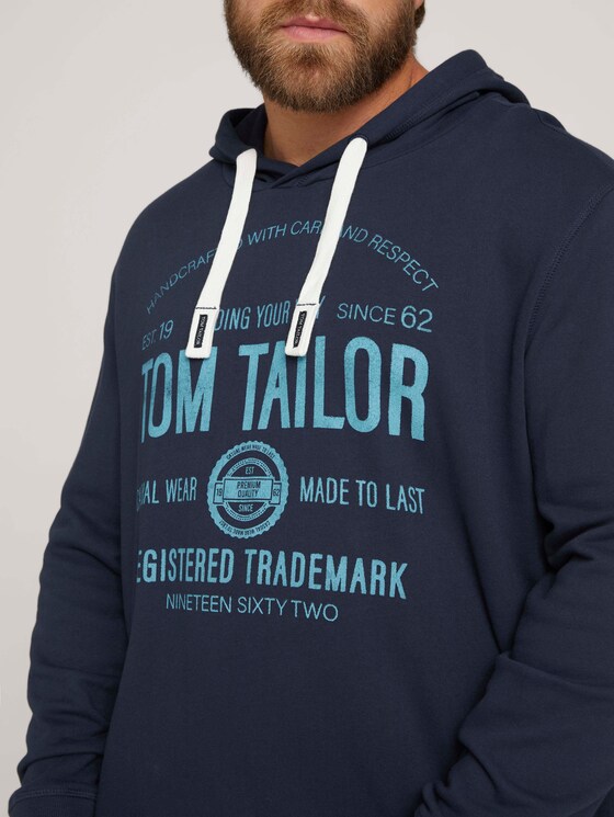 Hoodie mit Logo Print - Männer - Real Navy Blue Hoodie mit Logo Print - Männer - Real Navy Blue - 9 - Men Plus