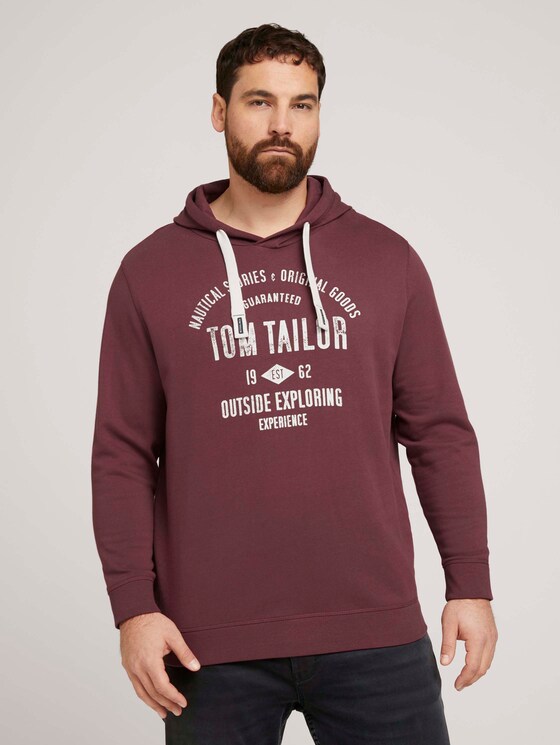 Hoodie mit Logo-Print - Männer - Dusty Wildberry Red Hoodie mit Logo-Print - Männer - Dusty Wildberry Red - 1 - Men Plus