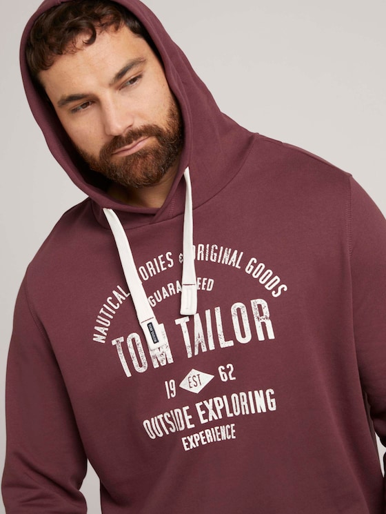 Hoodie mit Logo-Print - Männer - Dusty Wildberry Red Hoodie mit Logo-Print - Männer - Dusty Wildberry Red - 9 - Men Plus