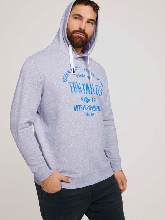 Hoodie mit Logo Print - Männer - Light Stone Grey Melange Hoodie mit Logo Print - Männer - Light Stone Grey Melange - 5 - Men Plus
