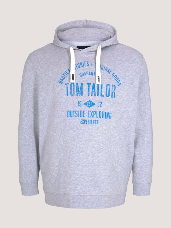 Hoodie mit Logo Print - Männer - Light Stone Grey Melange Hoodie mit Logo Print - Männer - Light Stone Grey Melange - 7 - Men Plus