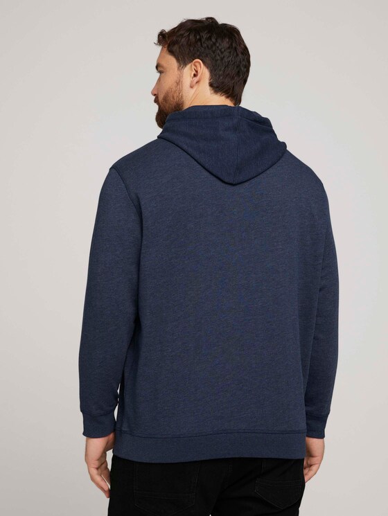 Hoodie mit Logo Print - Männer - sky captain blue white melange Hoodie mit Logo Print - Männer - sky captain blue white melange - 2 - Men Plus