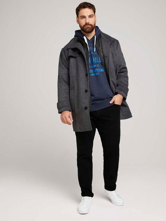 Hoodie mit Logo Print - Männer - sky captain blue white melange Hoodie mit Logo Print - Männer - sky captain blue white melange - 3 - Men Plus
