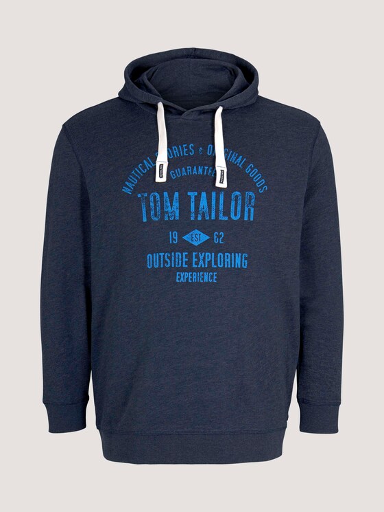 Hoodie mit Logo Print - Männer - sky captain blue white melange Hoodie mit Logo Print - Männer - sky captain blue white melange - 7 - Men Plus