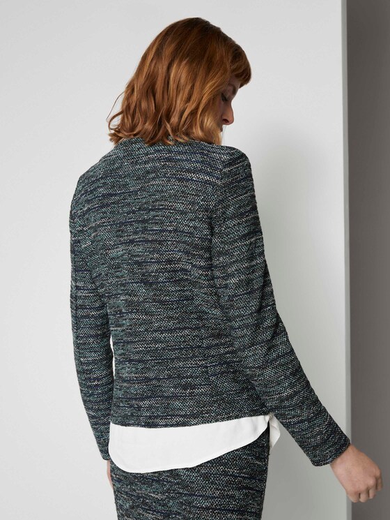 Boucle Zip Blazer - Vrouwen - mint black white boucle design Boucle Zip Blazer - Vrouwen - mint black white boucle design - 2 - TOM TAILOR