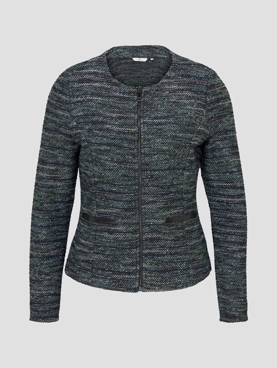 Boucle Zip Blazer - Vrouwen - mint black white boucle design Boucle Zip Blazer - Vrouwen - mint black white boucle design - 7 - TOM TAILOR