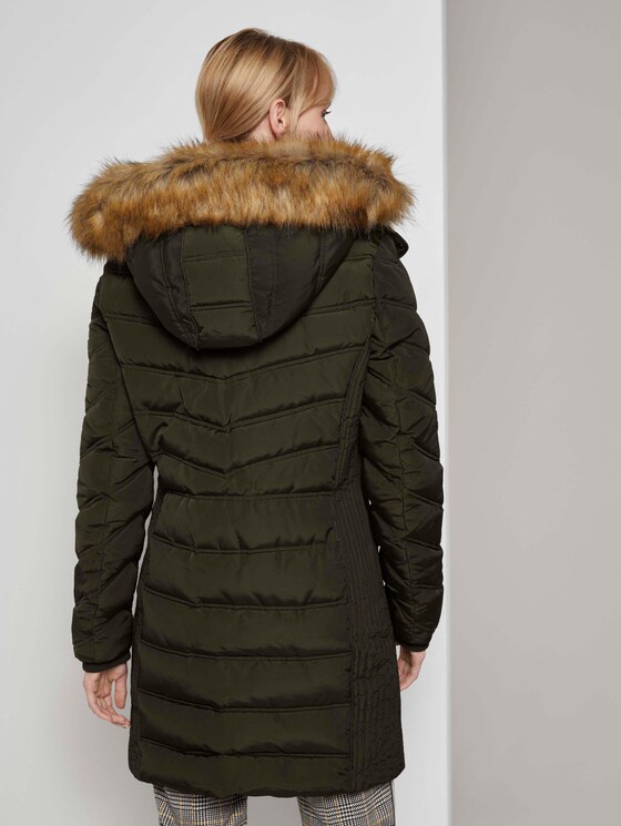 Puffermantel mit Fellkapuze - Frauen - Dark Rosin Green Puffermantel mit Fellkapuze - Frauen - Dark Rosin Green - 2 - TOM TAILOR