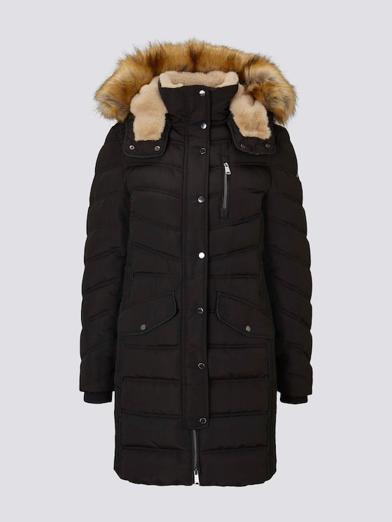 Puffermantel mit Fellkapuze - Frauen - Deep Black Puffermantel mit Fellkapuze - Frauen - Deep Black - 7 - TOM TAILOR