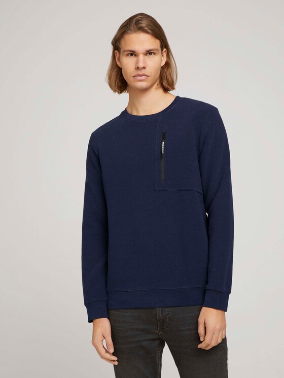 Sweatshirt mit Reißverschluss - Männer - Sky Captain Blue Sweatshirt mit Reißverschluss - Männer - Sky Captain Blue - 1 - TOM TAILOR Denim