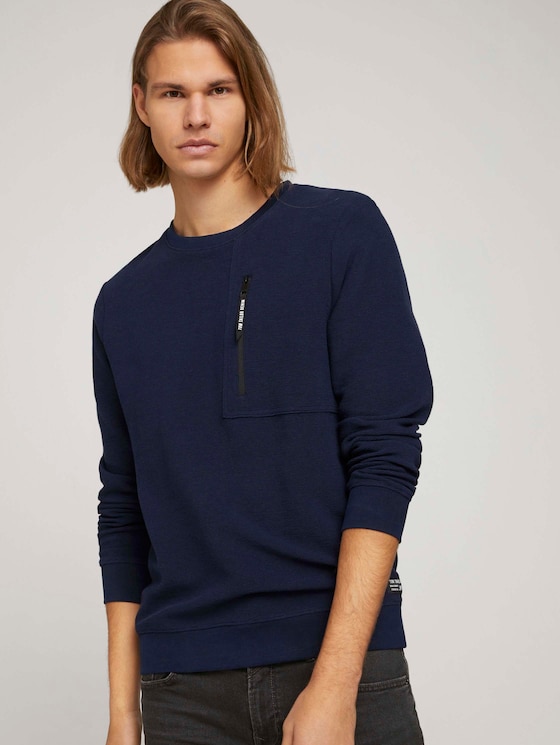 Sweatshirt mit Reißverschluss - Männer - Sky Captain Blue Sweatshirt mit Reißverschluss - Männer - Sky Captain Blue - 5 - TOM TAILOR Denim