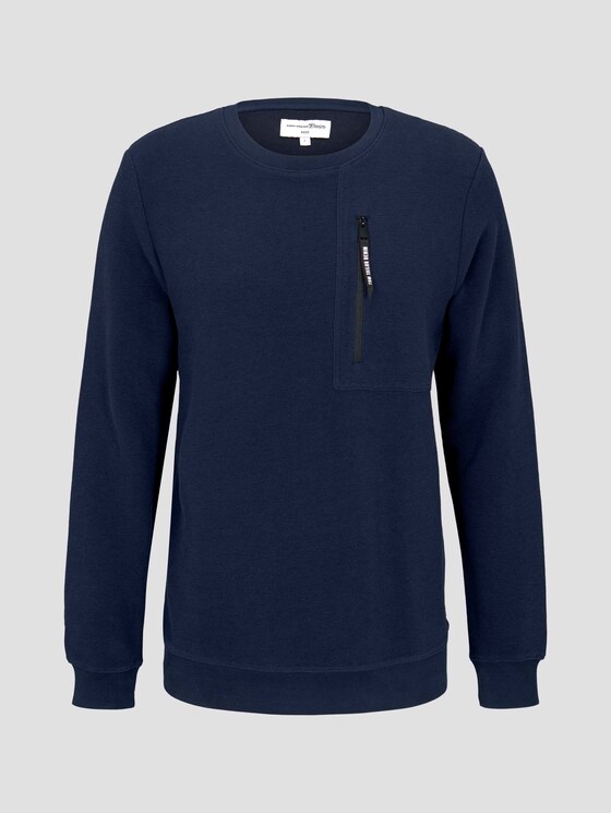 Sweatshirt mit Reißverschluss - Männer - Sky Captain Blue Sweatshirt mit Reißverschluss - Männer - Sky Captain Blue - 7 - TOM TAILOR Denim