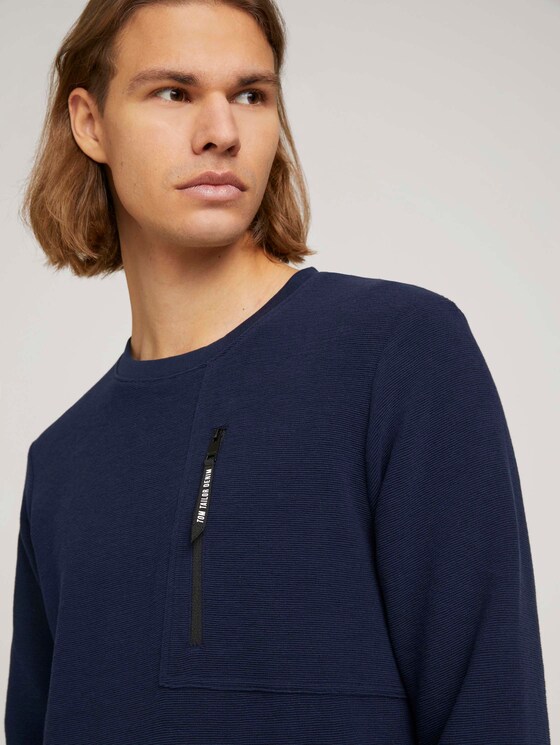 Sweatshirt mit Reißverschluss - Männer - Sky Captain Blue Sweatshirt mit Reißverschluss - Männer - Sky Captain Blue - 9 - TOM TAILOR Denim