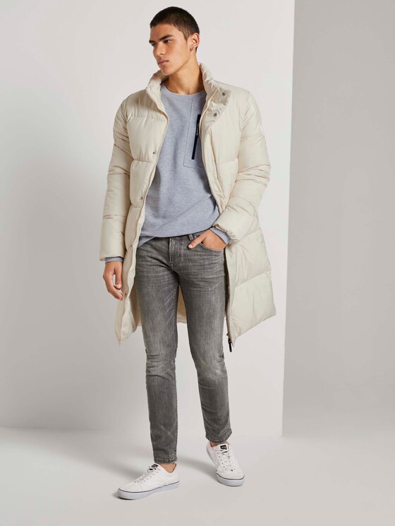 Sweatshirt mit Reißverschluss - Männer - Light Stone Grey Melange Sweatshirt mit Reißverschluss - Männer - Light Stone Grey Melange - 3 - TOM TAILOR Denim
