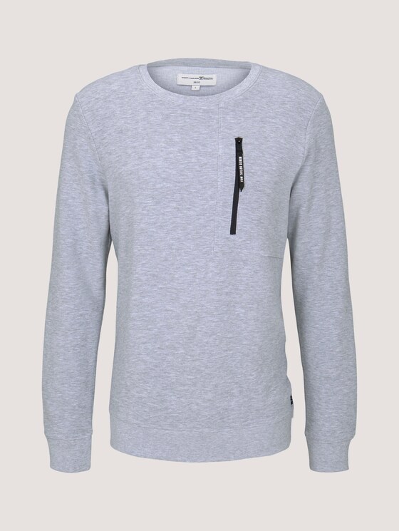 Sweatshirt mit Reißverschluss - Männer - Light Stone Grey Melange Sweatshirt mit Reißverschluss - Männer - Light Stone Grey Melange - 7 - TOM TAILOR Denim