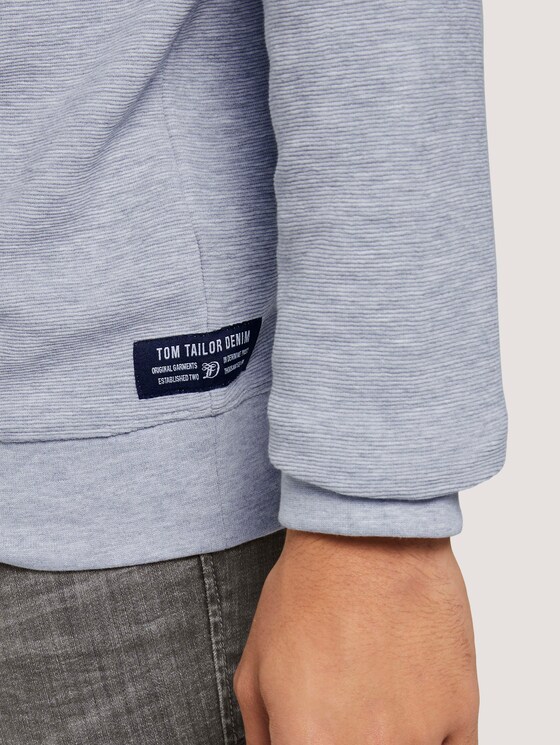 Sweatshirt mit Reißverschluss - Männer - Light Stone Grey Melange Sweatshirt mit Reißverschluss - Männer - Light Stone Grey Melange - 9 - TOM TAILOR Denim