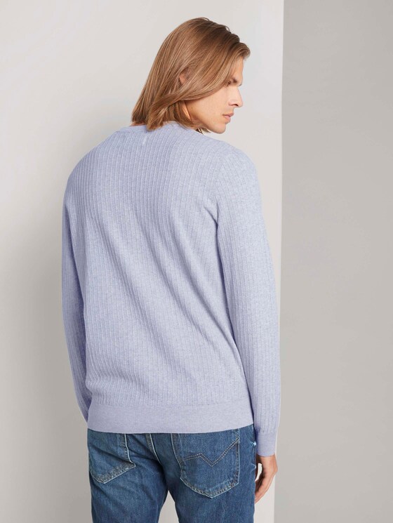 strukturierter Pullover - Männer - Light Stone Grey Melange strukturierter Pullover - Männer - Light Stone Grey Melange - 2 - TOM TAILOR Denim