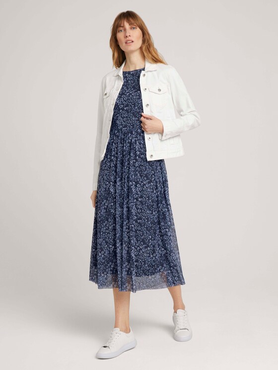 Gemustertes Midikleid aus Mesh - Frauen - navy flower design Gemustertes Midikleid aus Mesh - Frauen - navy flower design - 3 - TOM TAILOR