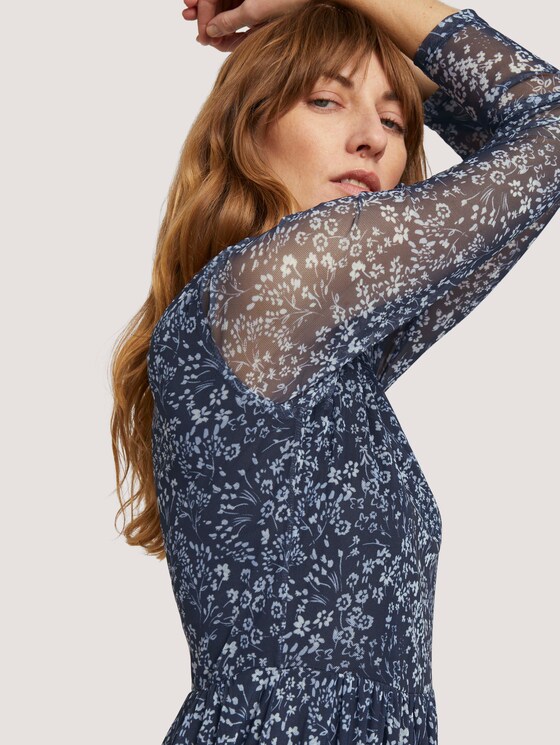 Gemustertes Midikleid aus Mesh - Frauen - navy flower design Gemustertes Midikleid aus Mesh - Frauen - navy flower design - 9 - TOM TAILOR