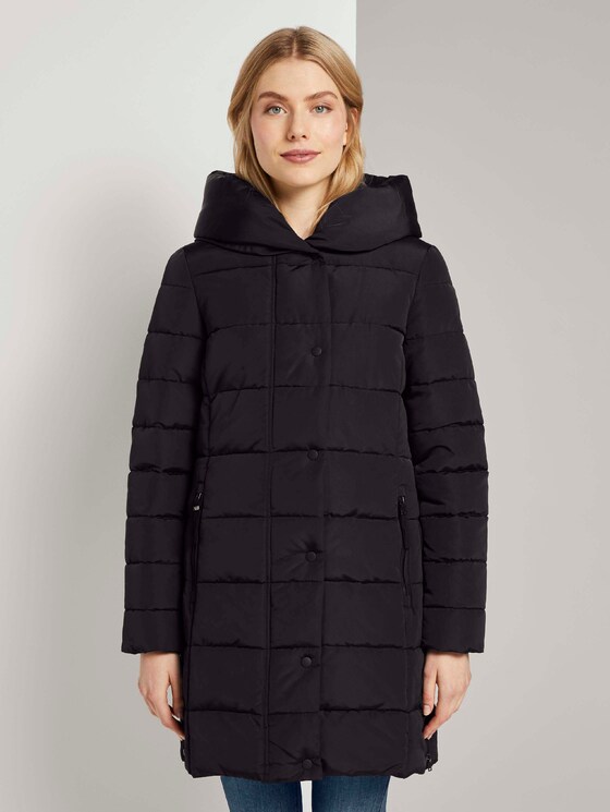 Puffermantel mit breitem Kapuzenkragen - Frauen - Deep Black Puffermantel mit breitem Kapuzenkragen - Frauen - Deep Black - 1 - TOM TAILOR
