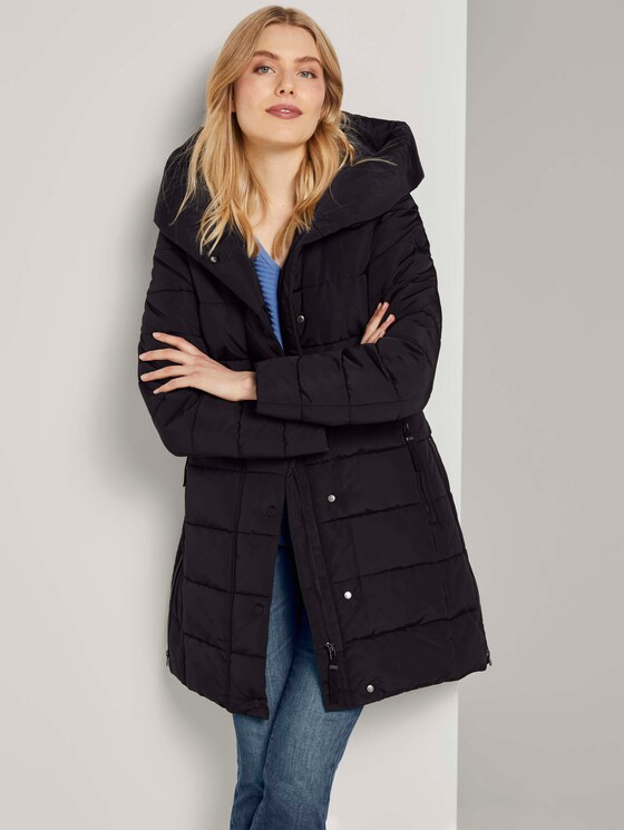 Puffermantel mit breitem Kapuzenkragen - Frauen - Deep Black Puffermantel mit breitem Kapuzenkragen - Frauen - Deep Black - 5 - TOM TAILOR