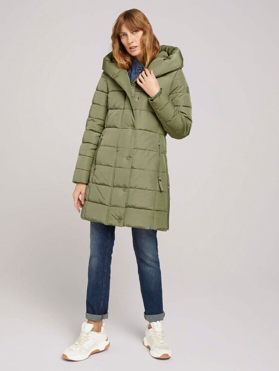 Puffermantel mit breitem Kapuzenkragen - Frauen - greyish green Puffermantel mit breitem Kapuzenkragen - Frauen - greyish green - 3 - TOM TAILOR