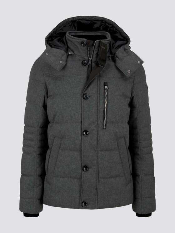 Pufferjacke mit abnehmbarer Kaupze - Männer - mid grey structure Pufferjacke mit abnehmbarer Kaupze - Männer - mid grey structure - 7 - TOM TAILOR