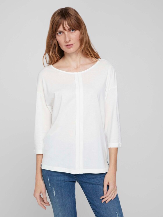 Langarmshirt mit Bio-Baumwolle - Frauen - Whisper White Langarmshirt mit Bio-Baumwolle - Frauen - Whisper White - 1 - TOM TAILOR