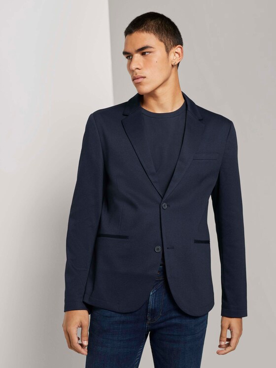 Strukturiertes Sakko - Männer - Sky Captain Blue Non-Solid Strukturiertes Sakko - Männer - Sky Captain Blue Non-Solid - 1 - TOM TAILOR Denim