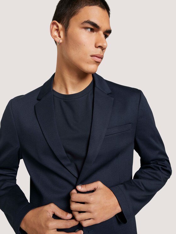 Strukturiertes Sakko - Männer - Sky Captain Blue Non-Solid Strukturiertes Sakko - Männer - Sky Captain Blue Non-Solid - 9 - TOM TAILOR Denim