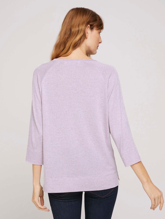 3/4 Arm Shirt mit LENZING™ ECOVERO™ - Frauen - heather lilac melange 3/4 Arm Shirt mit LENZING™ ECOVERO™ - Frauen - heather lilac melange - 2 - TOM TAILOR