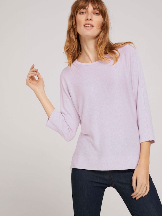 3/4 Arm Shirt mit LENZING™ ECOVERO™ - Frauen - heather lilac melange 3/4 Arm Shirt mit LENZING™ ECOVERO™ - Frauen - heather lilac melange - 5 - TOM TAILOR
