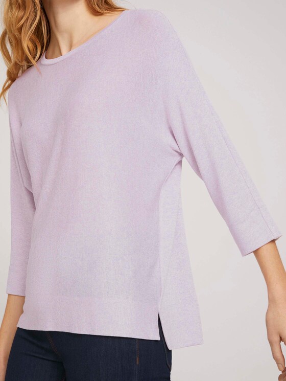 3/4 Arm Shirt mit LENZING™ ECOVERO™ - Frauen - heather lilac melange 3/4 Arm Shirt mit LENZING™ ECOVERO™ - Frauen - heather lilac melange - 9 - TOM TAILOR