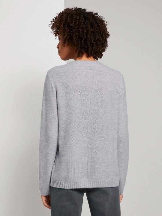 Zachte gebreide trui loose fit - Vrouwen - soft silver grey melange Zachte gebreide trui loose fit - Vrouwen - soft silver grey melange - 2 - Mine to five