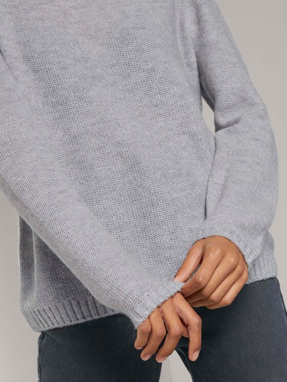 Zachte gebreide trui loose fit - Vrouwen - soft silver grey melange Zachte gebreide trui loose fit - Vrouwen - soft silver grey melange - 9 - Mine to five