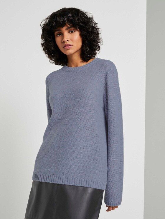 Weicher Strickpullover Loose Fit - Frauen - fern blue melange Weicher Strickpullover Loose Fit - Frauen - fern blue melange - 1 - Mine to five