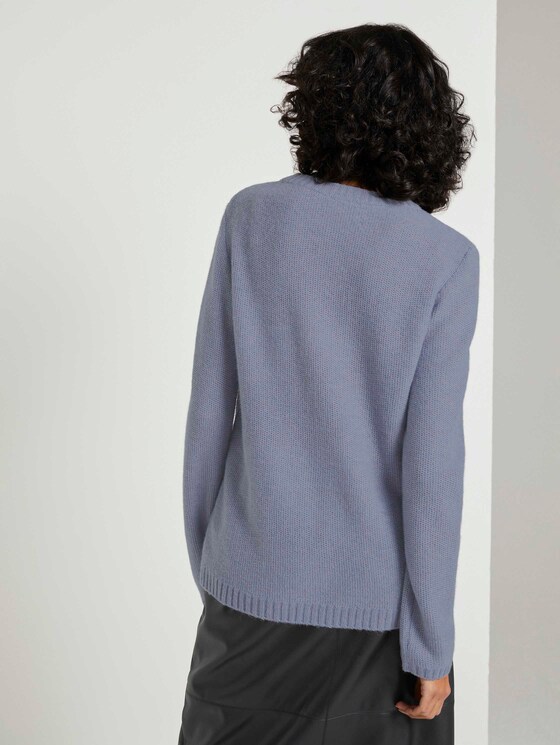 Weicher Strickpullover Loose Fit - Frauen - fern blue melange Weicher Strickpullover Loose Fit - Frauen - fern blue melange - 2 - Mine to five