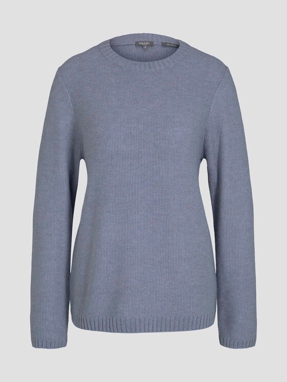 Weicher Strickpullover Loose Fit - Frauen - fern blue melange Weicher Strickpullover Loose Fit - Frauen - fern blue melange - 7 - Mine to five