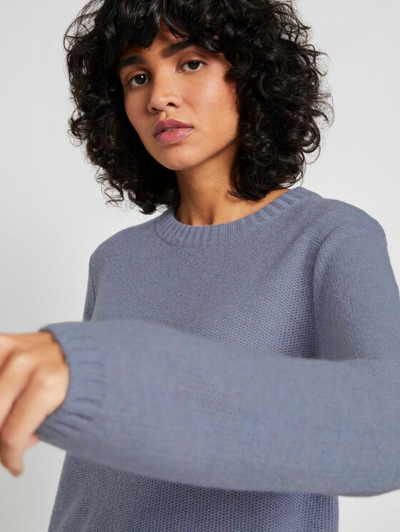 Weicher Strickpullover Loose Fit - Frauen - fern blue melange Weicher Strickpullover Loose Fit - Frauen - fern blue melange - 9 - Mine to five