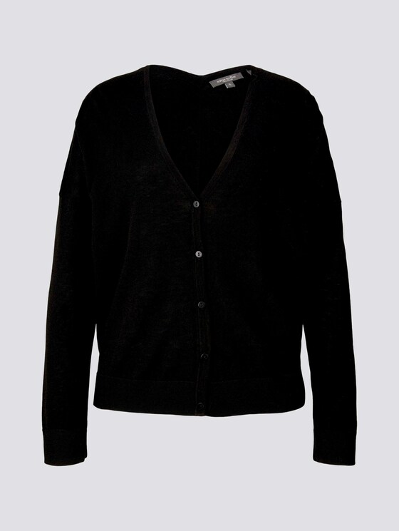 Loose Fit Cardigan aus Merinowolle - Frauen - Deep Black Loose Fit Cardigan aus Merinowolle - Frauen - Deep Black - 7 - Mine to five