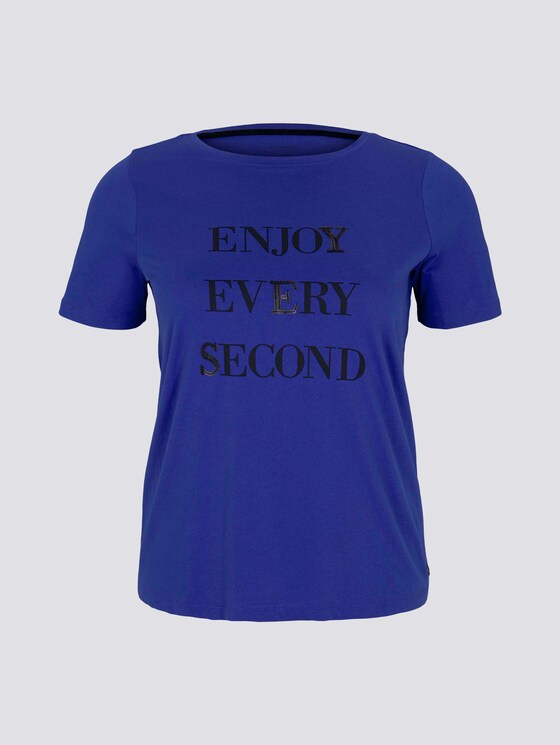 T-Shirt mit Pailletten-Applikation - Frauen - crest blue T-Shirt mit Pailletten-Applikation - Frauen - crest blue - 7 - My True Me