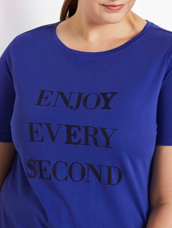 T-Shirt mit Pailletten-Applikation - Frauen - crest blue T-Shirt mit Pailletten-Applikation - Frauen - crest blue - 9 - My True Me