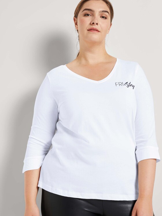 T-Shirt mit V-Ausschnitt - Frauen - Whisper White T-Shirt mit V-Ausschnitt - Frauen - Whisper White - 5 - My True Me